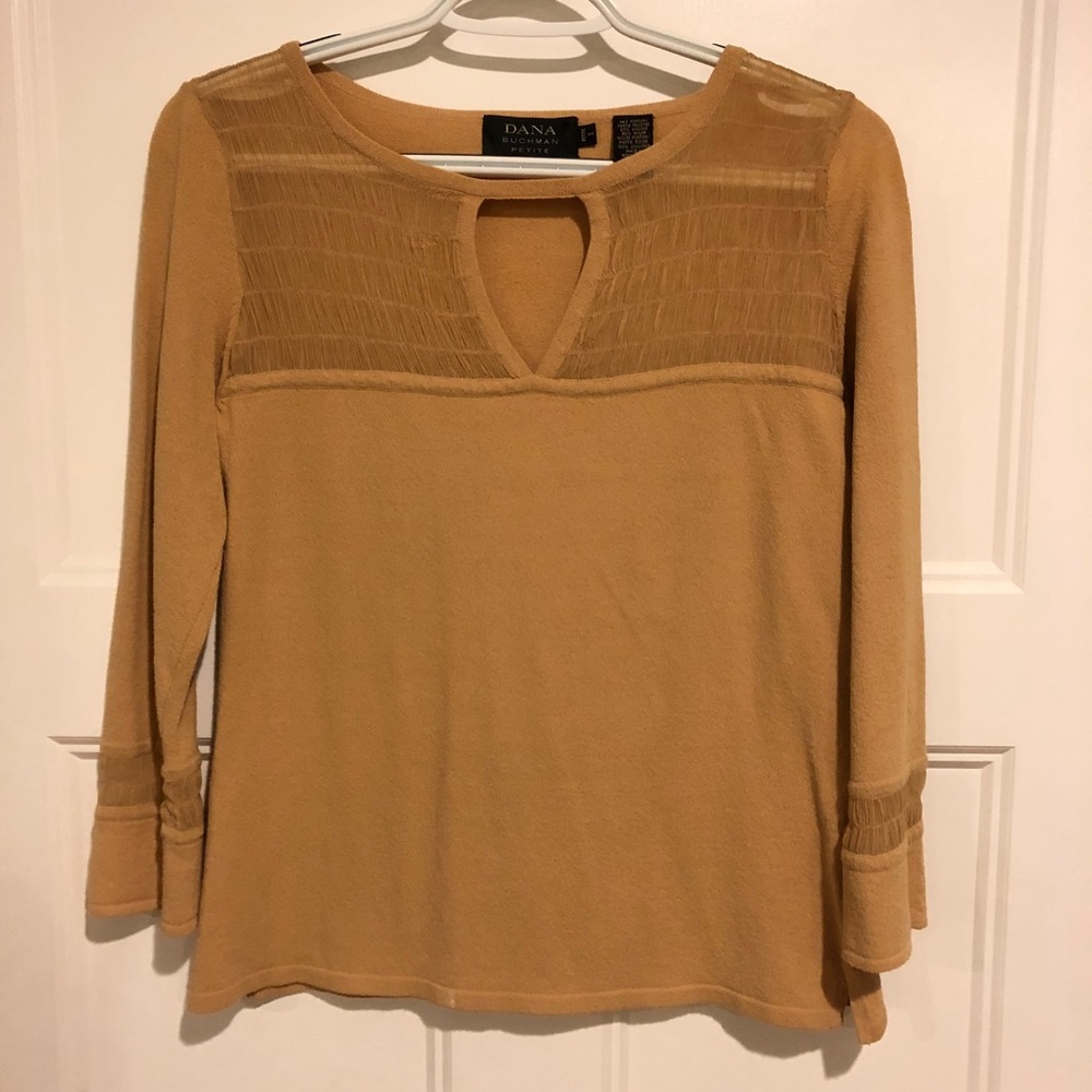 Dana Buchman gold top.